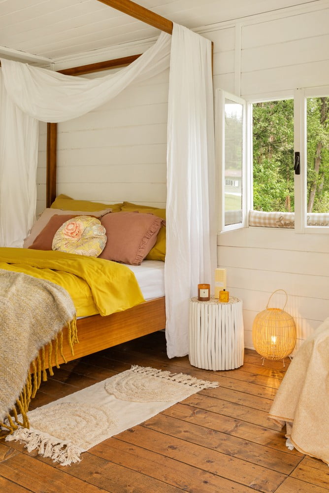 Inspirace: Romantický styl, Rustikální styl, Ložnice, Textil