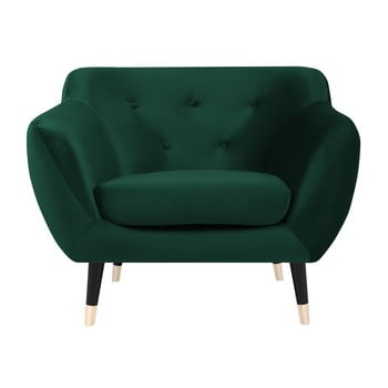 Fotoliu mazzini sofas amelie cu picioare negre, verde