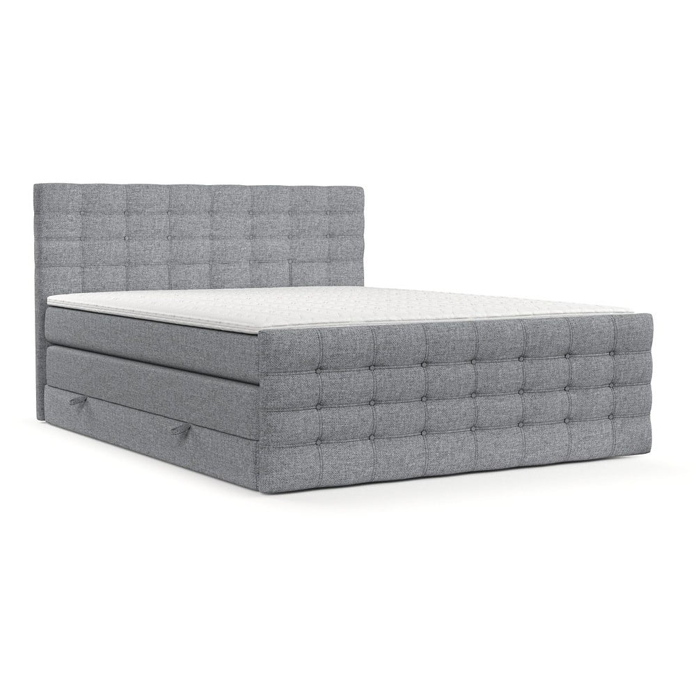 Šedá boxspring postel s úložným prostorem 160x200 cm Blend – Maison de Rêve