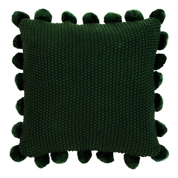 Tmavě zelený bavlněný dekorativní povlak na polštář Westwing Collection Molly, 40 x 40 cm