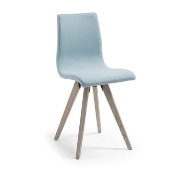Scaun dining la forma una, albastru deschis