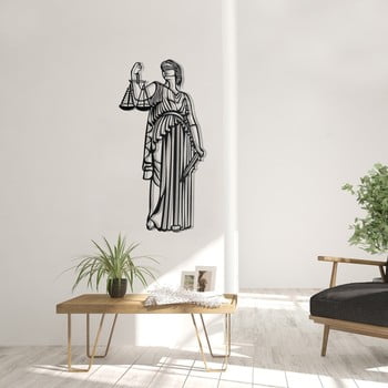 Decorațiune metalică de perete justice, 35 x 70 cm, negru
