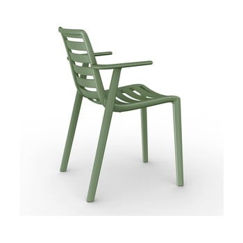 Set 2 scaune de grădină cu cotierei resol slatkat, verde măsliniu