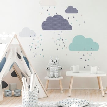Autocolant ambiance scandinavian clouds, albastru