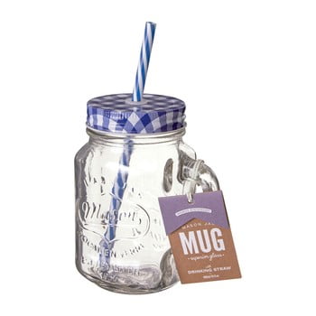 Borcan cu pai și capac premier housewares mason, 450 ml, albastru