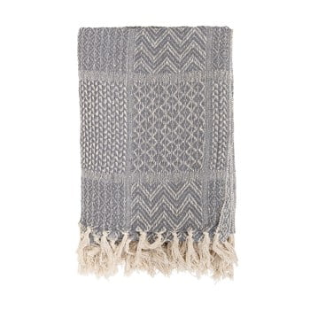 Cuvertură din bumbac bloomingville throw, 130 x 160 cm, gri