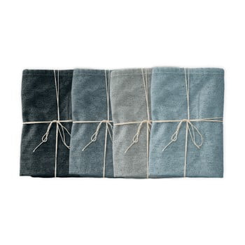 Set 4 șervețele textile linen couture blue gradient, lățime 40 cm