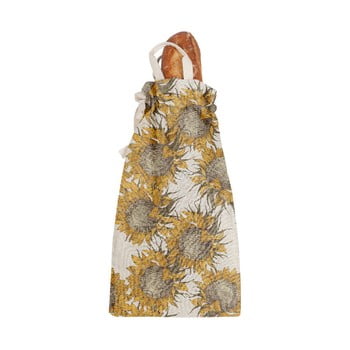 Săculeț textil pentru pâine linen couture bag sunflower, înălțime 42 cm