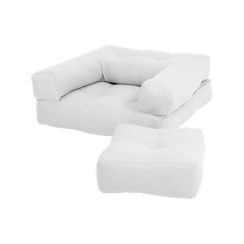 Fotoliu extensibil pentru copii cu taburet karup design mini cube grey