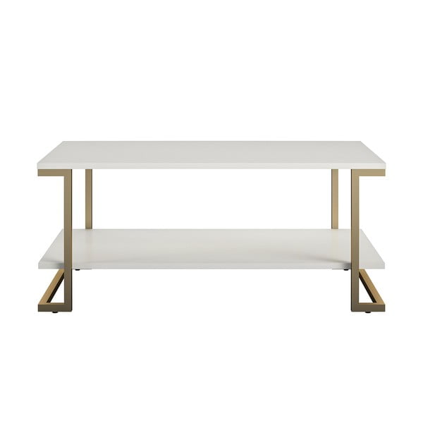 Konferenční stolek v bílo-zlaté barvě CosmoLiving by Cosmopolitan Camila, 106 x 45 cm