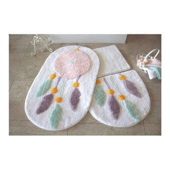 Set 3 covorașe de baie confetti bathmats indian, roz - verde