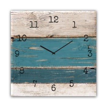 Ceas de perete styler glassclock blue wood, 30 x 30 cm