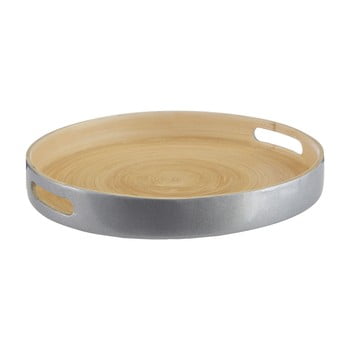 Tavă servire din bambus Premier Housewares Kyoto, ⌀ 30 cm, argintiu