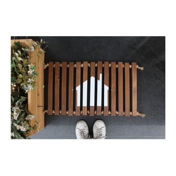 Preș/suport din lemn doormat woodie, 64 x 40 cm