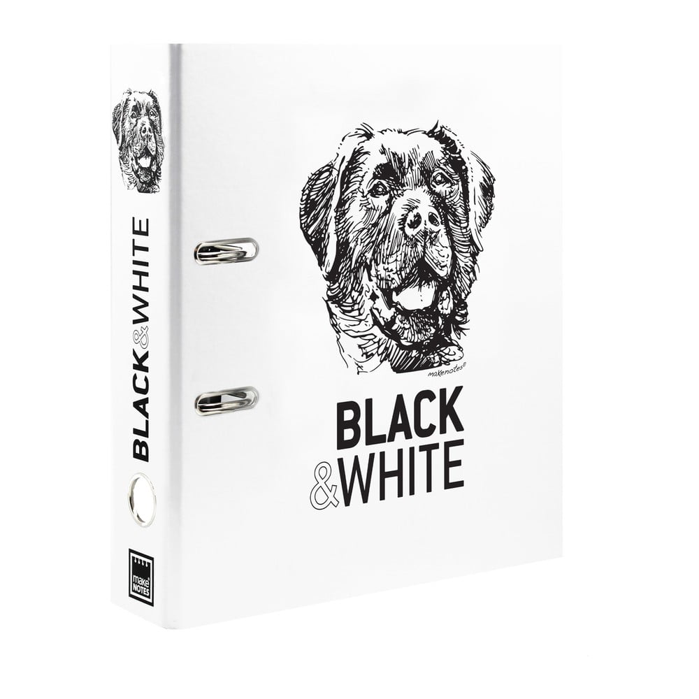 Kroužkový pořadač Makenotes Dog Black & White