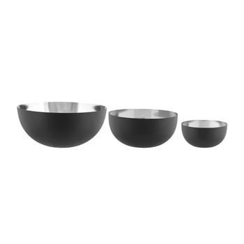 Set 3 boluri cu interiorul argintiu pt living glow, negru