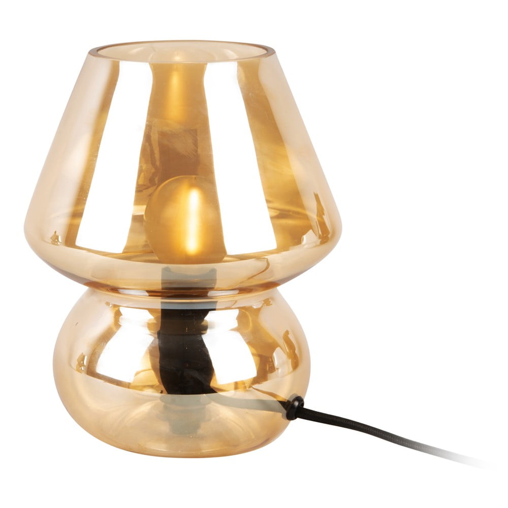 Světle hnědá skleněná stolní lampa Leitmotiv Glass, výška 18 cm