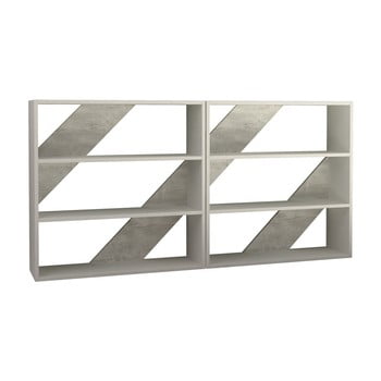 Set 2 biblioteci variabile homitis lean, alb
