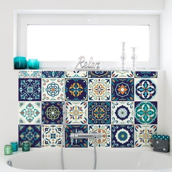 Set 30 autocolante ambiance tiles azulejos forli, 10 x 10 cm