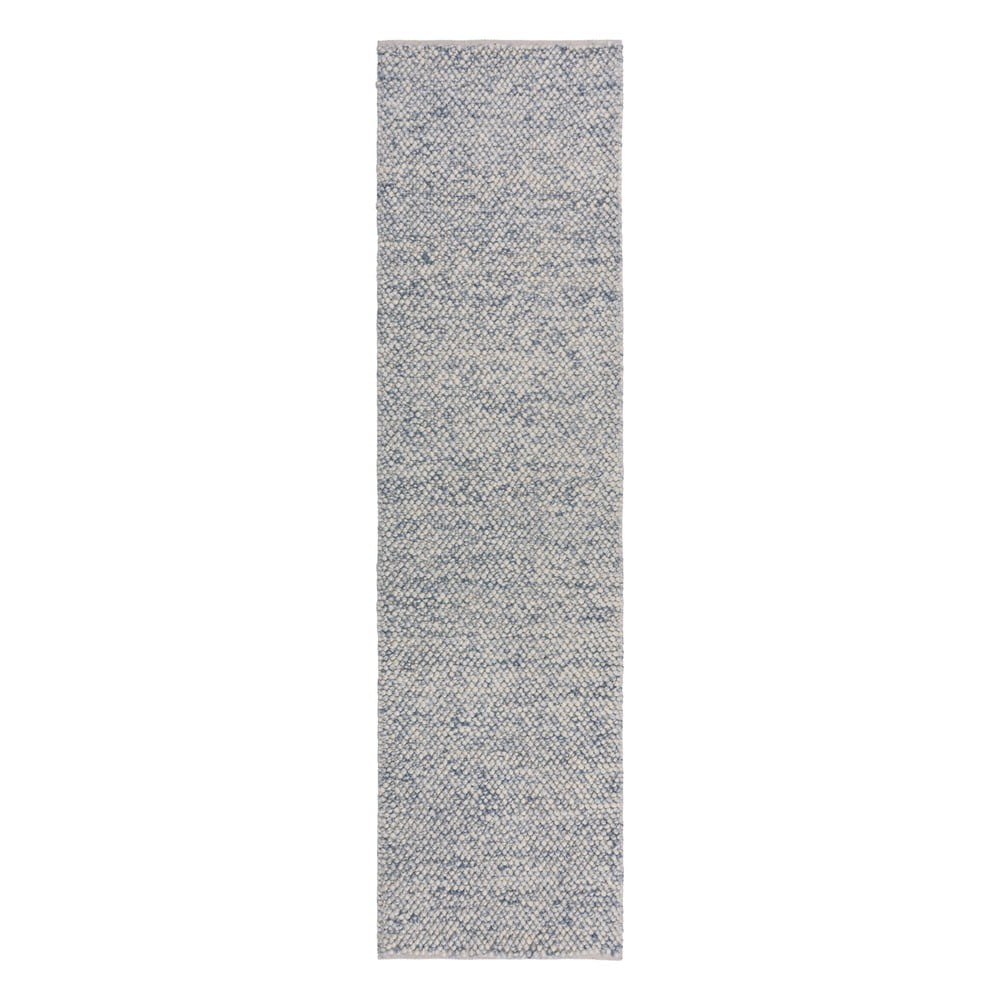 Světle modrý ručně tkaný běhoun s příměsí vlny 60x230 cm Minerals – Flair Rugs