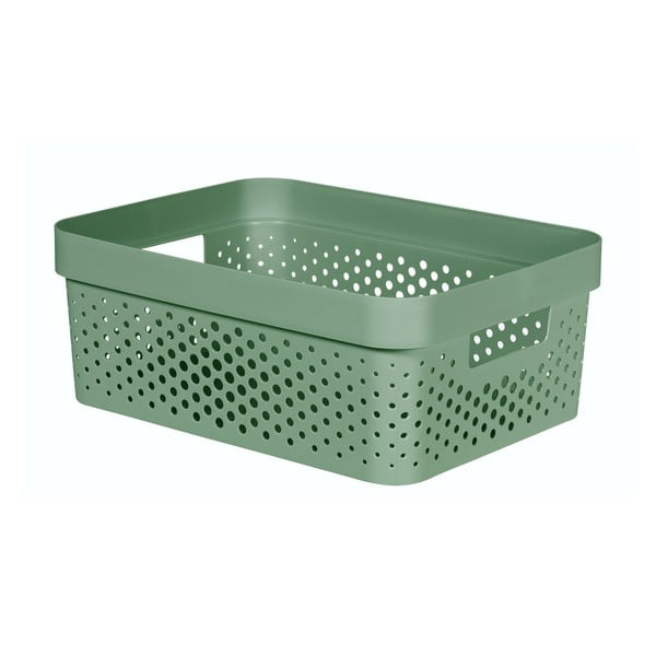 Zelený úložný košík Curver Infinity Dots, 11 l