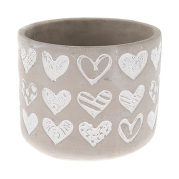 Ghiveci din beton dakls my garden hearts, înălțime 12,5 cm