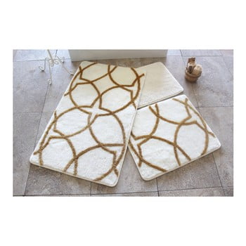 Set 3 covorașe de baie confetti bathmats bonita, alb - galben