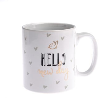 Cană din porțelan dakls hello new day, 650 ml
