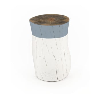 Taburet din lemn de pin Surdic Tronco Azul, ø 30 cm