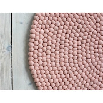 Covor cu bile din lână wooldot ball rugs, ⌀ 120 cm, roșu pastelat