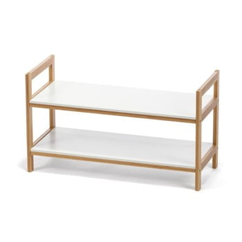 Pantofar cu două nivele cu structură din bambus loomi.design lora, alb