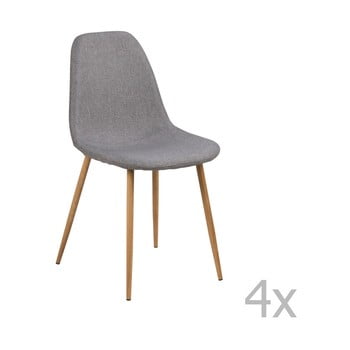 Set 4 scaune actona wilma sawana dining set, gri deschis