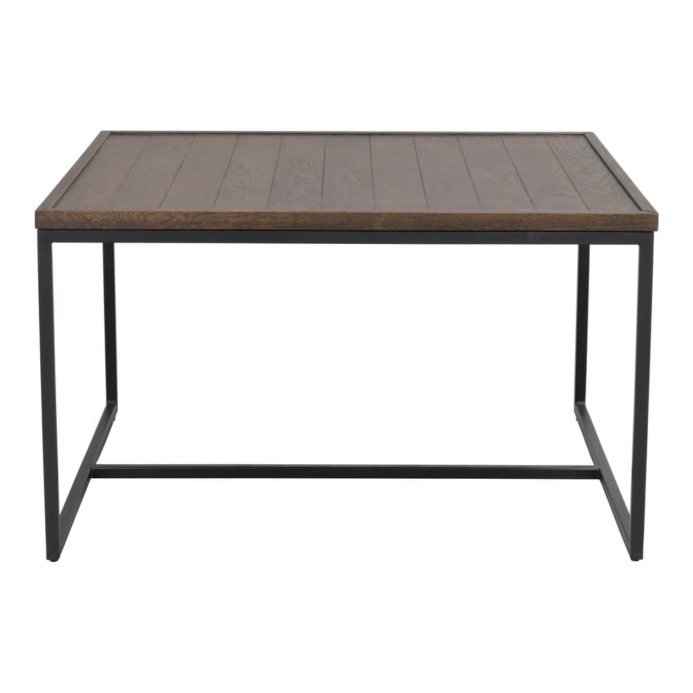 Tmavě hnědý konferenční stolek s deskou z dubového dřeva ø 80 cm Deerfield – Rowico