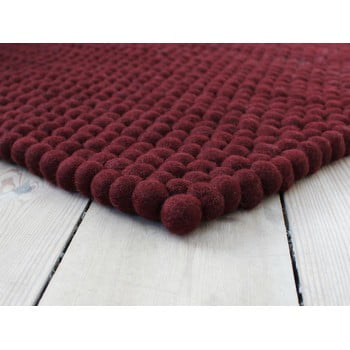 Covor cu bile din lână Wooldot Ball Rugs, 120 x 180 cm, vișiniu închis