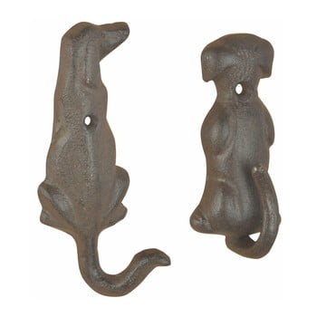 Set 2 cârlige din fontă în formă de câini esschert design
