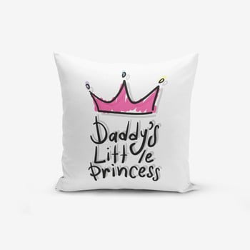 Față de pernă cu amestec din bumbac minimalist cushion covers pink crown, 45 x 45 cm