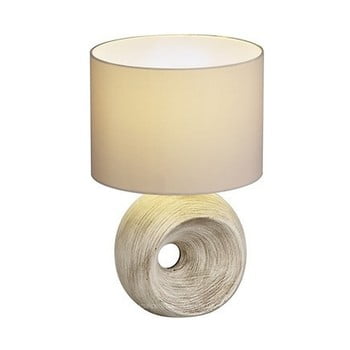 Veioză din ceramică și pânză trio tanta, înălțime 35 cm, bej