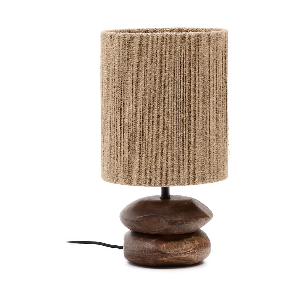 Stolní lampa v tmavě přírodní barvě z masivu akácie (výška 43 cm) Kor – Kave Home