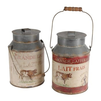 Set 2 recipiente decorative milk jar antic line