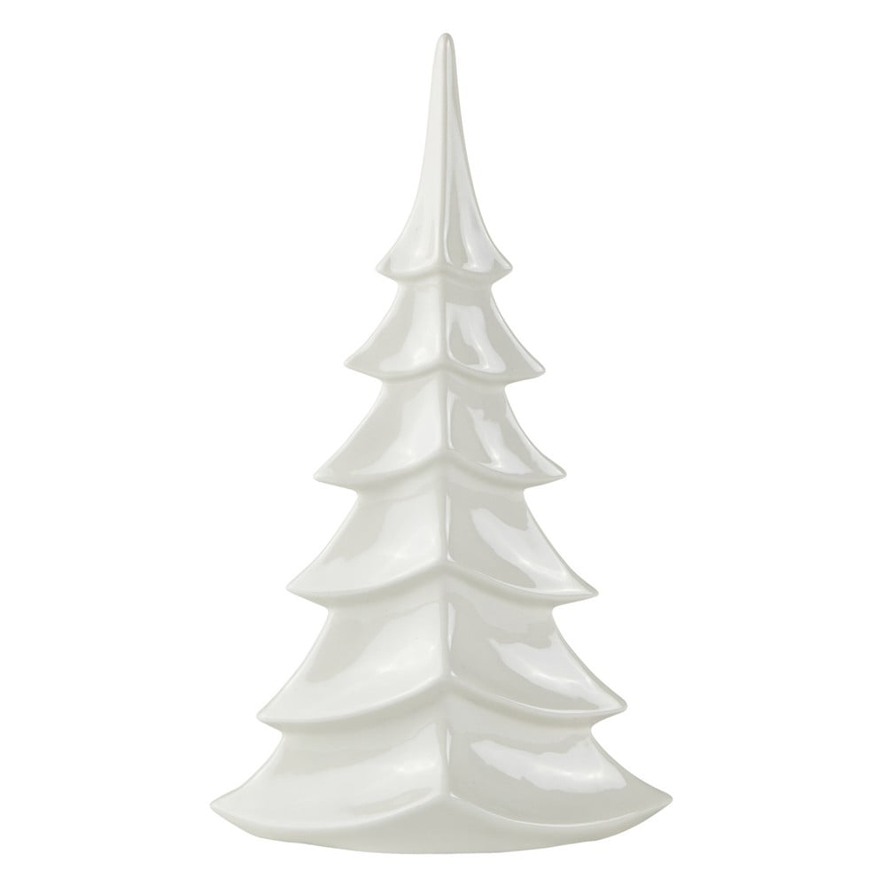 Bílý keramický dekorativní vánoční stromek KJ Collection Tree, výška 35 cm
