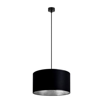 Lustră cu interiorul argintiu sotto luce mika, ∅ 36 cm, negru