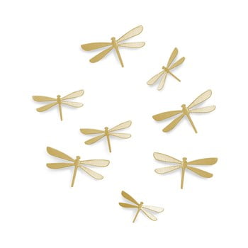 Set 8 autocolante de perete umbra dragonfly, auriu