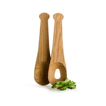 Set tacâmuri din lemn de stejar pentru salată sagaform salad