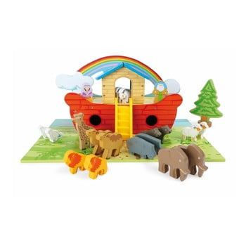 Barcă și figurine din lemn legler noah's ark