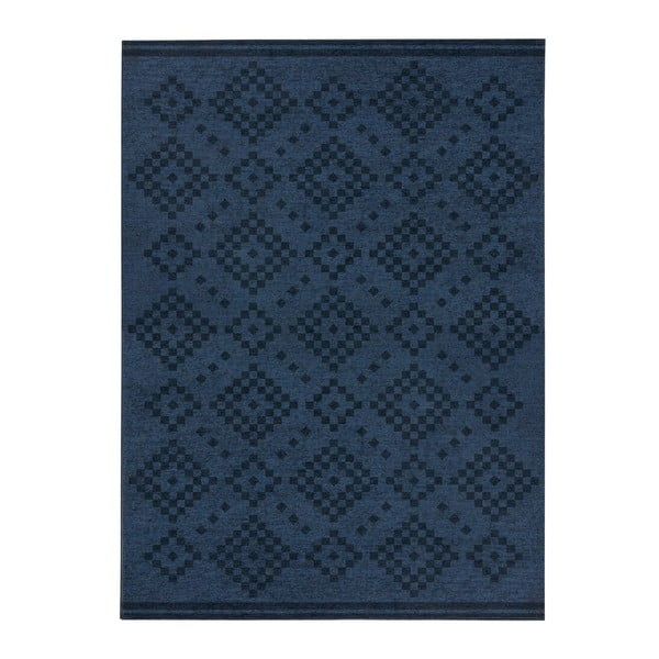 Tmavě modrý dvouvrstvý koberec Flair Rugs MATCH Eve Trellis, 170 x 240 cm