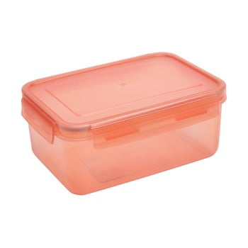 Recipient pentru mâncare cu capac addis clip and close rectangular coral, 2 l, portocaliu