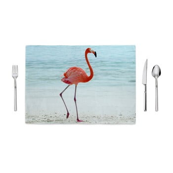 Suport farfurie home de bleu beach flamingo, 35 x 49 cm