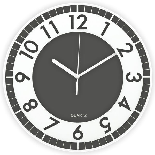 Tmavě šedé nástěnné hodiny Postershop Moderna, ø 30 cm
