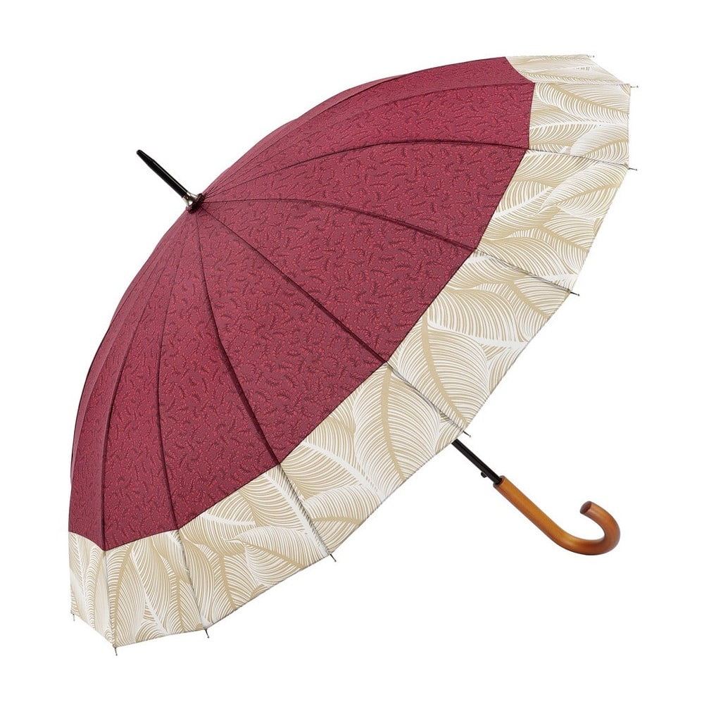 Vínově červený holový deštník Ambiance Tropical, ⌀ 105 cm