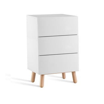 Comodă cu 3 sertare jitona mamma, lungime 60 cm, alb 